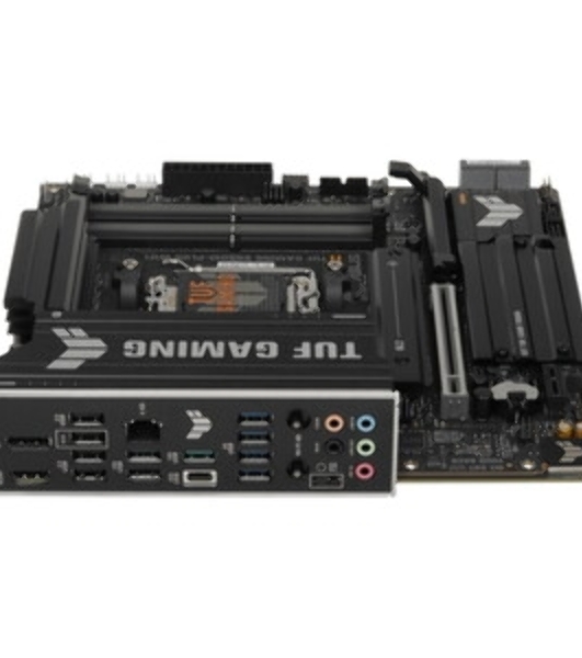 Материнская плата ASUS TUF GAMING B850M-E WIFI, AM5, AMD B850, 4xDDR5, 4xSATA, 3xM.2, 1xPCIe 5.0 x16, 1xPCIe 3.0 x1, 1xHDMI, 2xDP, 1x2.5Gb LAN, Wi-Fi 6E, Bluetooth 5.3, 1xUSB-C 10Gbps, 1xUSB-A 10Gbps, 2xUSB-A 5Gbps, 4xUSB-A 2.0, 3x3.5 мм, 7.1, mATX