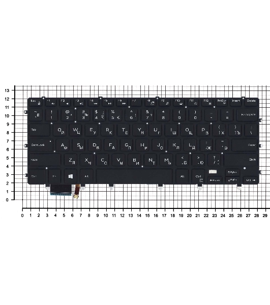 Клавиатура для ноутбука Dell XPS 15 9550 черная с подсветкой