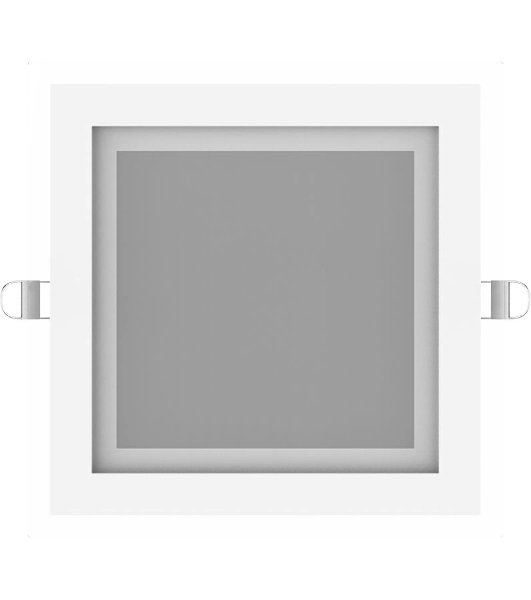 Светильник Glass кв 18W 1390lm 3000K 220-240V IP20 монт Ø155х155 200x200x30 с дек стек LED