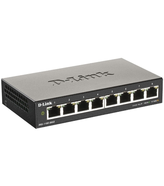 Коммутатор D-Link DGS-1100-08V2/A1A, 8×1 Гбит/с, настраиваемый