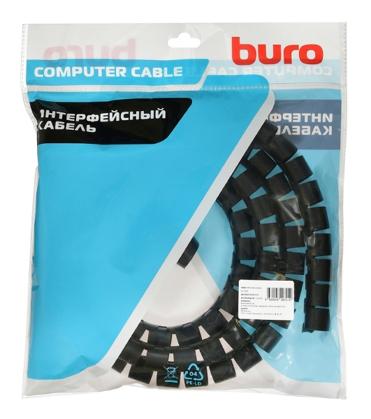 Кабельный органайзер Buro Spiral Hose 25x2000мм черный