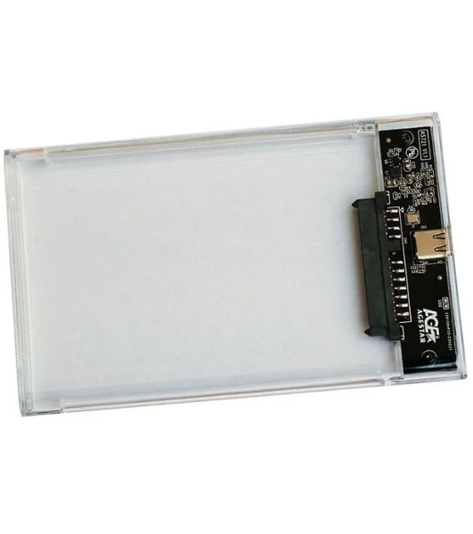 Внешний корпус для HDD/SSD AgeStar 3UB2P4C SATA III пластик прозрачный 2.5'