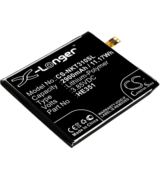 Аккумулятор CameronSino CS-NKT310SL HE351 для Nokia 3.1, TA-1049,TA-1057,TA-1070 3.85V, 2900mAh, 11.17Wh