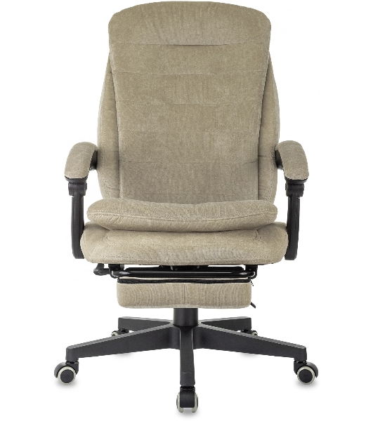Кресло руководителя Бюрократ T-9950MSG-F Fabric песочный Light-21, крестов. пластик, подст. для ног