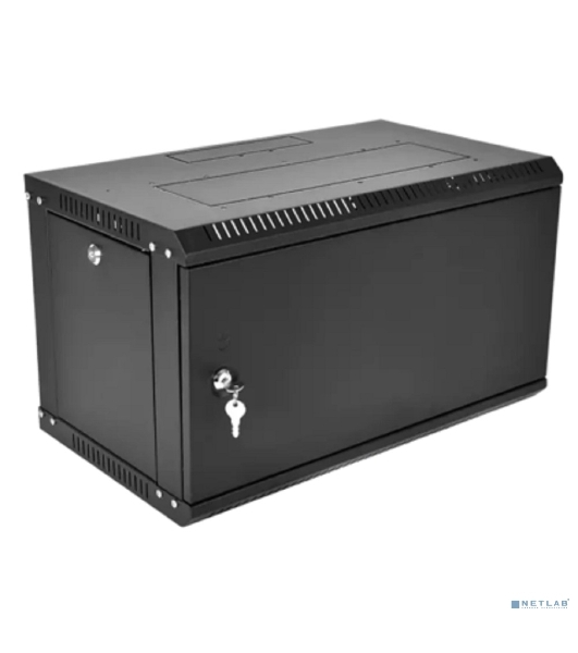 Шкаф телекоммуникационный настенный разборный ЦМО ЭКОНОМ 9U (600 x 350) дверь металл, черный (ШРН-Э-9.350.1-9005)