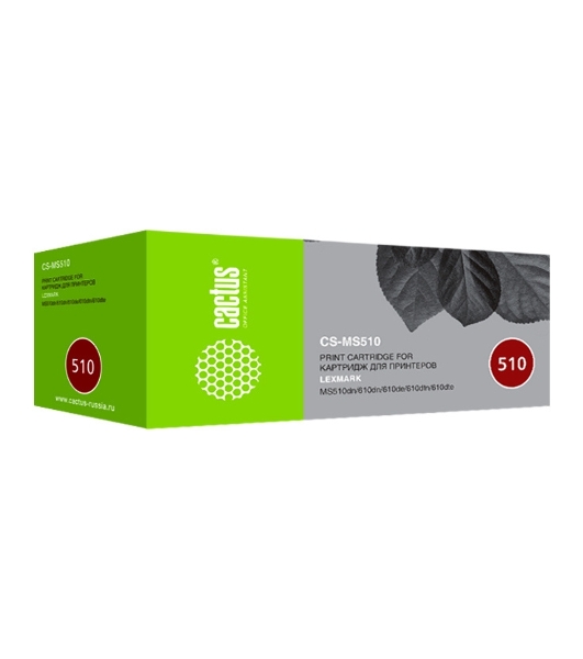Тонер Картридж Cactus CS-MS510 черный (20000стр.) для Lexmark MS510dn/610dn/610de/610dtn/610dte