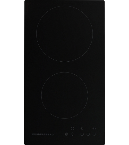 Электрическая варочная панель Kuppersberg ECO 301/ширина 30 см, 2 зоны ускоренного нагрева HI-Light, сенсорное управление, 3 цифровых дисплея, 9 уровней мощности, таймер, автоматика закипания, автоотключение, защита от детей, индикаторы остаточного тепла, Stop & Go, черный/прямой край