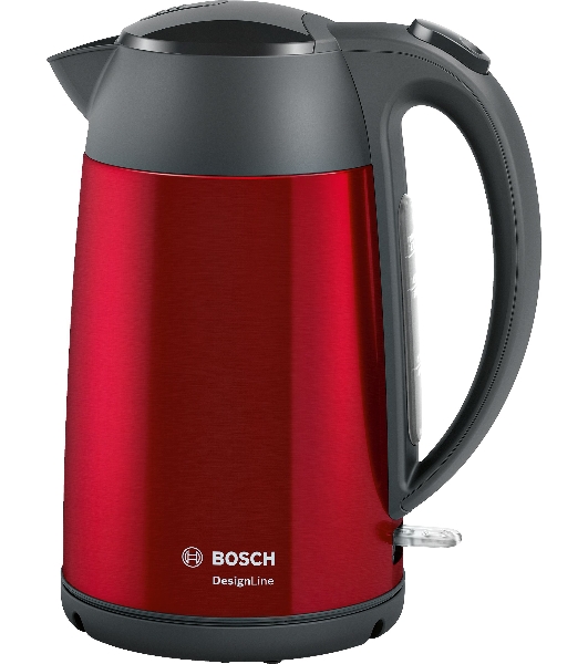 Электрочайник Bosch TWK3P424 красный, 1.7 л, 2400 Вт, скрытый нагревательный элемент