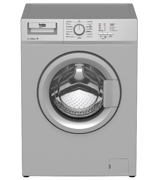 Стиральная машина Beko WRS 55P1 BSS серебристый, загрузка фронтальная 5 кг, 1000 об/мин., класс: А