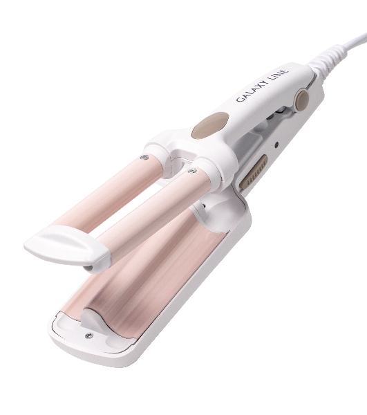 Щипцы для завивки волос Galaxy Line GL4667 белый/бежевый, 10 мм, 180 °C, 1 режим