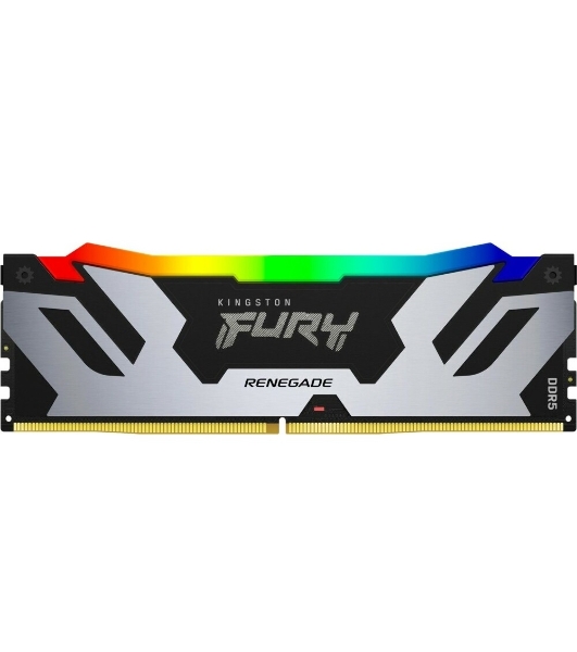 Оперативная память Kingston Fury Renegade, DDR5, 48Gb (1x48GB), 6400MHz, CL32, DIMM, с радиатором, RGB, серебристый/черный