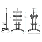 Мобильная стойка ONKRON TS1551 черный, фото36