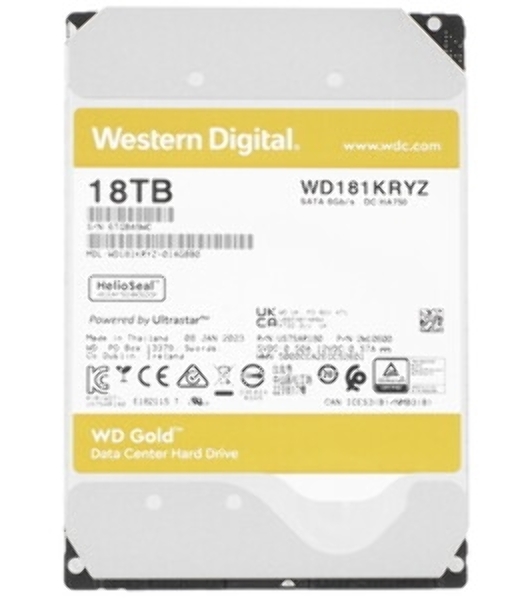 Жесткий диск Western Digital SATA 18Tb 7200RPM 6Gb/S 512MB GOLD WD181KRYZ