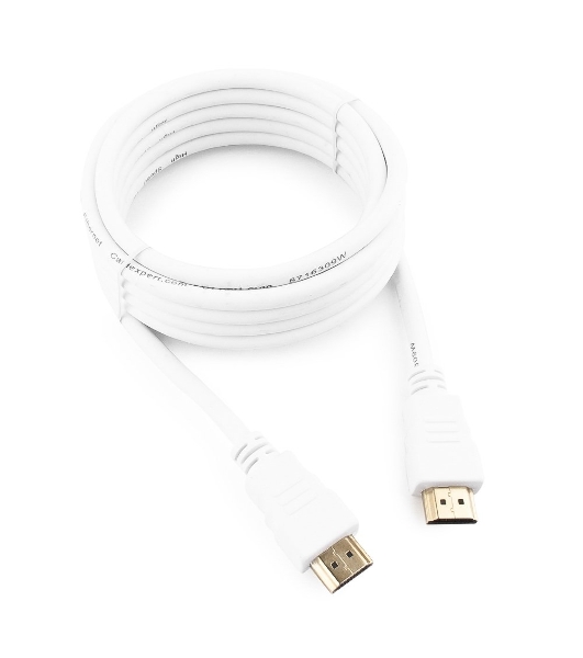 Кабель Cablexpert HDMI CC-HDMI4-W-10, 19M/19M, v2.0, медь, позол.разъемы, экран, 3 м, белый, пакет