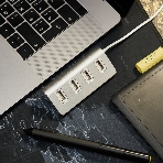 Разветвитель Rexant 4 USB-port серебристый, фото 1