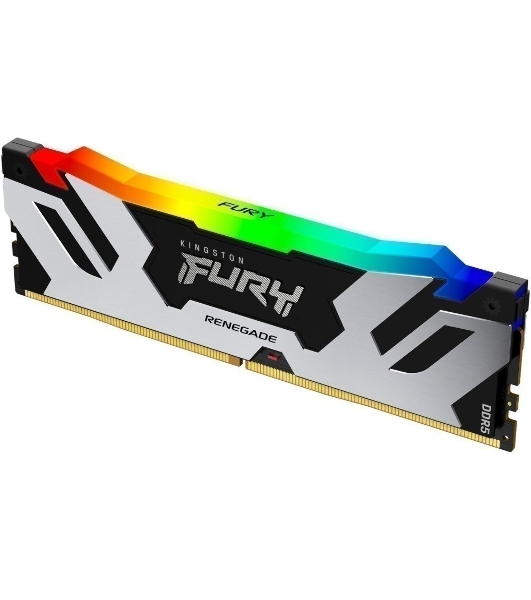 Оперативная память Kingston Fury Renegade, DDR5, 48Gb (1x48GB), 6400MHz, CL32, DIMM, с радиатором, RGB, серебристый/черный