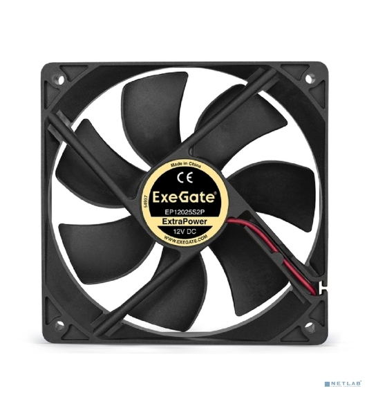 Вентилятор для корпуса ExeGate ExtraPower EP12025S2P черный, 120 мм, 1800 об/мин, 28 дБ, 2 pin