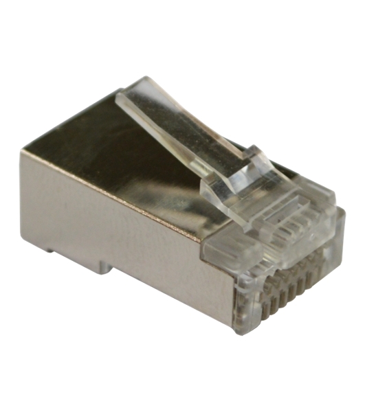 Коннектор RJ45 тип EZ, 8P8C, STP, Cat.5e, универсальный, со вставкой, покрытие 50 микрон,100 шт.