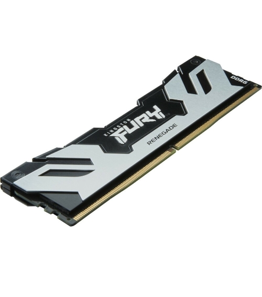 Оперативная память Kingston Fury Renegade, DDR5, 48Gb (1x48Gb), 6400MHz, CL32, DIMM, с радиатором, серебристый/черный