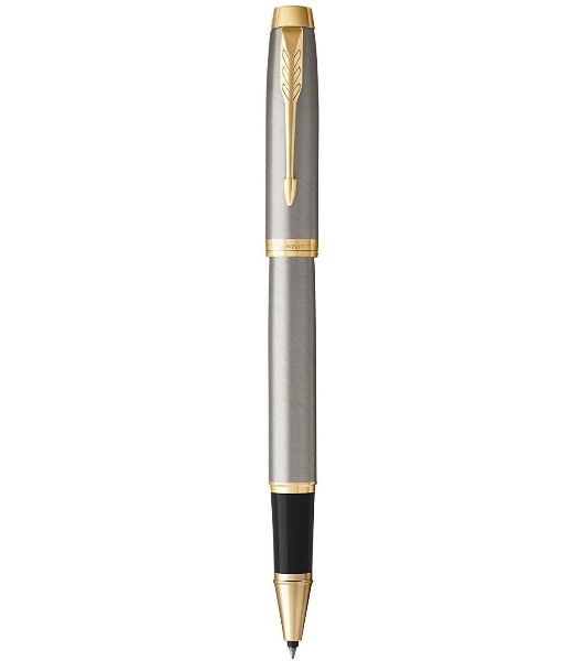 Набор ручек Parker IM Core TK223 (CW2093217) Brushed Metal GT, подарочная коробка, ручка роллер, ручка шариковая сменный стержень, 1 стержень, круглая