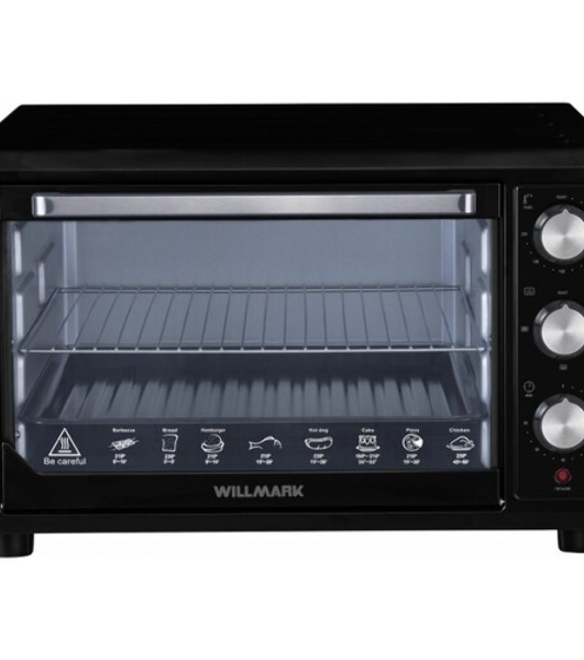 Мини-печь Willmark WO-503B (45 литров, таймер, термостат,230С, 1800Вт, черный)