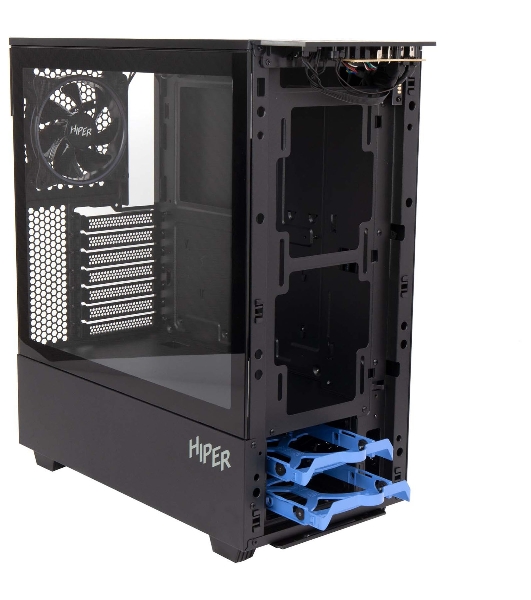 Компьютерный корпус Hiper PB81 черный без БП ATX 3x120мм 2xUSB2.0 2xUSB3.0 audio bott PSU