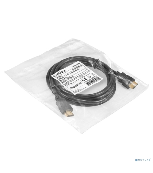 Кабель HDMI ExeGate EX-CC-HDMI-2.0 (19M/19M, 2м, v1.4b, позолоченные контакты)