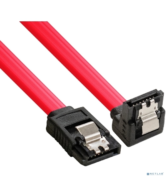 Кабель SATA ExeGate EX-CC-SATADATA90-0.5L (7pin/7pin, угловой разъем, металлические защелки, 0,5м)