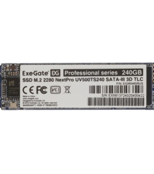 Накопитель SSD ExeGate NextPro UV500TS240, 240Gb, M.2 2280, SATA III, R/W 561/500