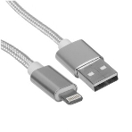 Кабель Rexant USB-Lightning 1 м, серебристая нейлоновая оплетка, фото7