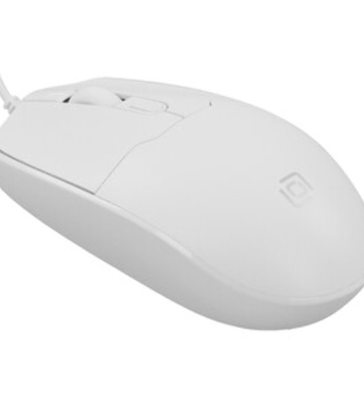 Мышь проводная Oklick 147M белый, 2000 dpi, USB, кнопки - 4