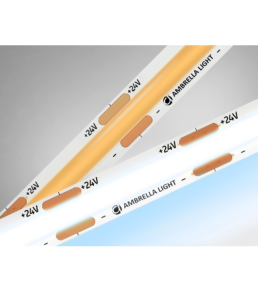 Светодиодная лента Ambrella light GS4703 COB 480Led /12W m/ 24V IP20 6500K/ 5000*8*1.54mm (2 конт.)