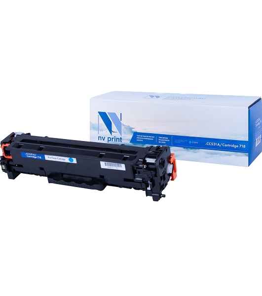 Картридж лазерный NVPrint совместимый HP CC531A/Canon718 Cyan для LJ Color CP2025/Canon i-SENSYSLBP-7200C(2800k)