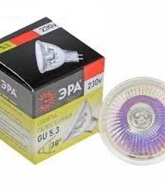 Лампа галогенная ЭРА GU5.3-JCDR (MR16) -50W-230V-Cl(10/200/6000)