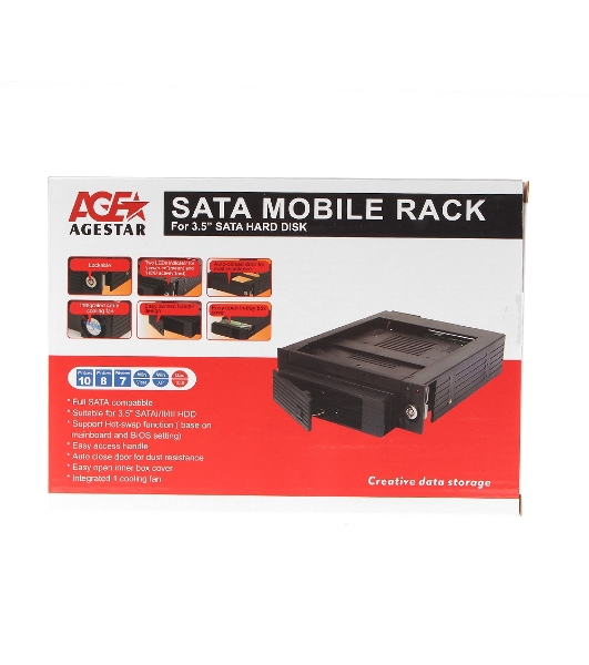 Салазки Mobile rack 3,5'' SATA I/II/III AgeStar SMRP (BLACK), черный