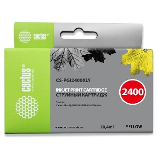 Картридж струйный Cactus CS-PGI2400XLY желтый (20.4 мл) для Canon MAXIFY iB4040/МВ5040/МВ5340