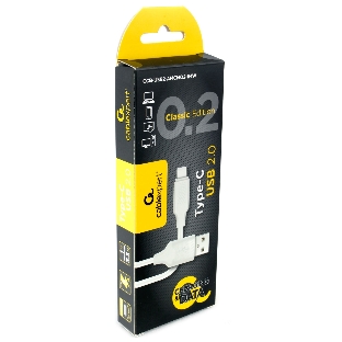 Кабель USB2.0 Cablexpert CCB-USB2-AMCMO2-1MW, AM/Type-C, издание Classic 0.2, длина 1м, белый, блистер