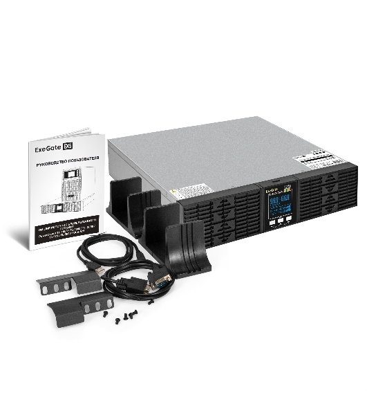 Источник бесперебойного питания On-line ExeGate PowerExpert ULS-575-6kVA.LCD.AVR.T.USB.RS232.SNMP.2U 6000VA/6000W, On-Line, PF=1, LCD, клеммы, RS232, USB, SNMP-slot, EPO, батареи внешние 192В/240В суммарной емкостью до 400Ah, Rackmount 2U/Tower, металлический корпус, черный