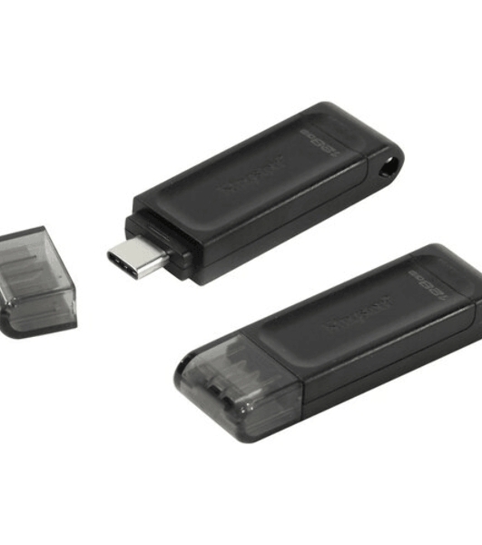 Флешка USB Kingston DataTraveler DT70 (DT70/64Gb), 64Gb, USB Type-C 3.2, R/W 70/45, черный