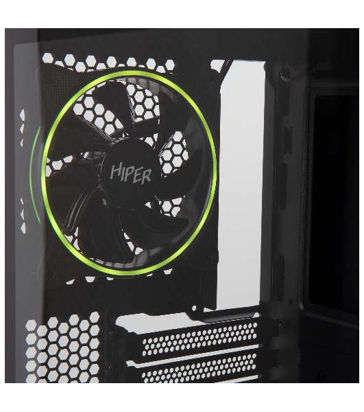 Компьютерный корпус Hiper PB81 черный без БП ATX 3x120мм 2xUSB2.0 2xUSB3.0 audio bott PSU