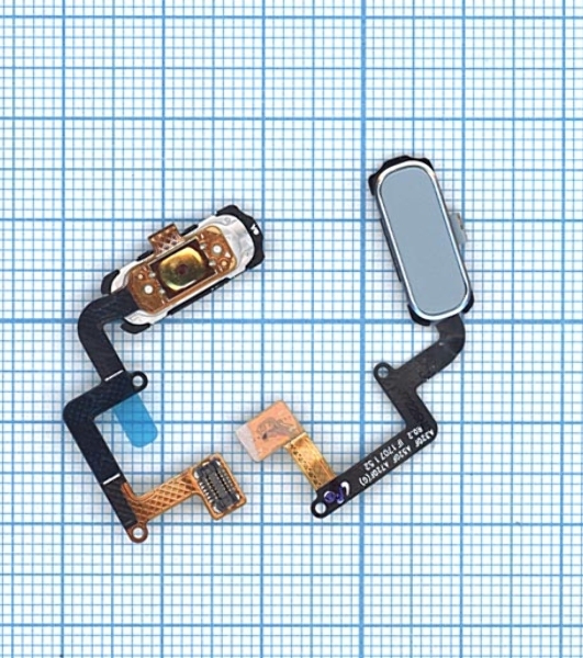 Кнопка HOME в сборе с механизмом и шлейфом для Samsung A320, синяя