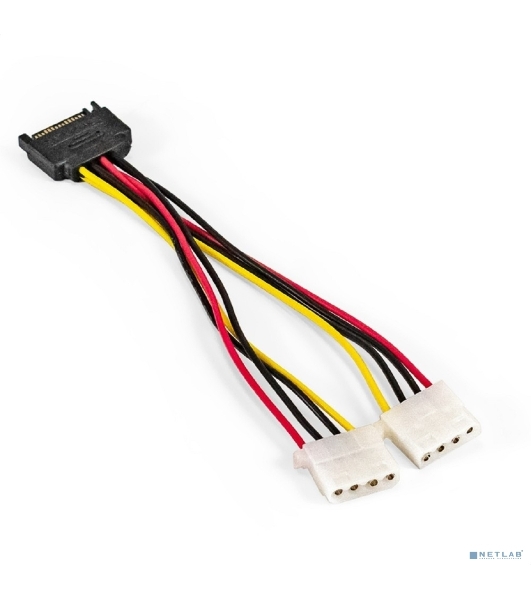 Кабель питания SATA ExeGate EX-CC-SATAM2MF-0.15 (15pin M/2xMolex F, 0,15м)