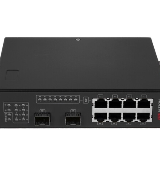 Коммутатор Hikvision DS-3T0310P, 8×100 Мбит/с PoE+ + 2×1 Гбит/с SFP, неуправляемый