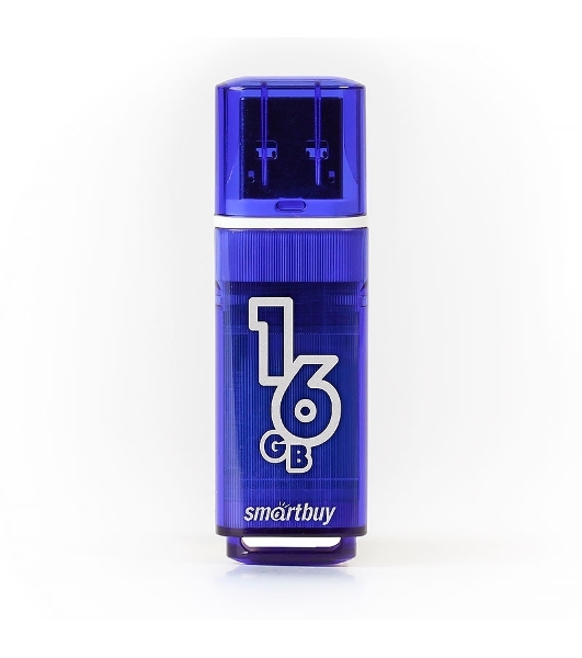 Флешка USB Smartbuy Glossy series Dark Blue (SB16GbGS-DB), 16Gb, USB 3.0, R/W 75/30, синий