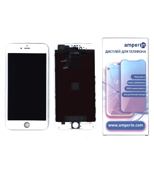 Дисплей Amperin для Apple iPhone 6 Plus в сборе с тачскрином (IPS), белый