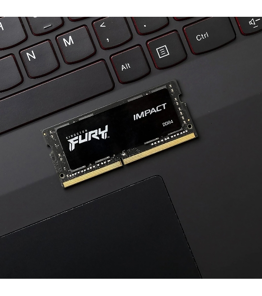 Оперативная память Kingston Fury Impact, DDR5, 16Gb (1x16Gb), 6400MHz, CL38, ECC, SO-DIMM, с радиатором, черный