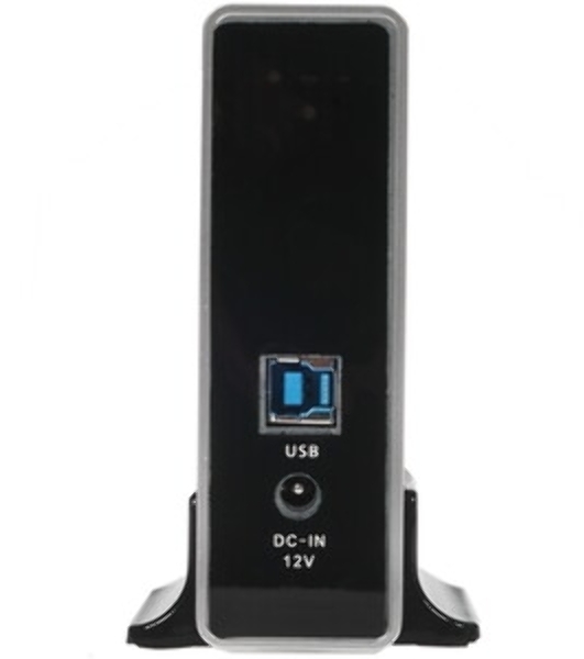 Внешний корпус 3.5' Gembird EE3-U3S-80, черный, USB 3.0, SATA, HDD/SSD, алюминий, сенсорная кнопка, блок питания