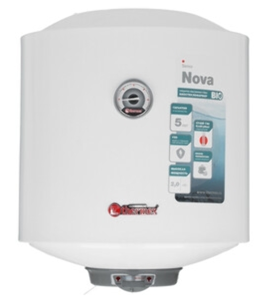 Водонагреватель электрический Thermex Nova 50 V белый, накопительный, 50 л, 2 кВт, настенный, вертикальный, бак с покрытием из биостеклофарфора