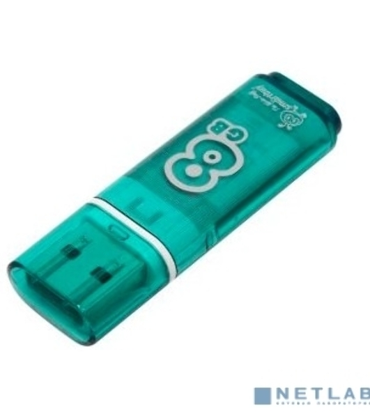 Флешка USB Smartbuy Glossy series green (SB8GbGS-G), 8Gb, USB 2.0, R/W 15/5, зеленый