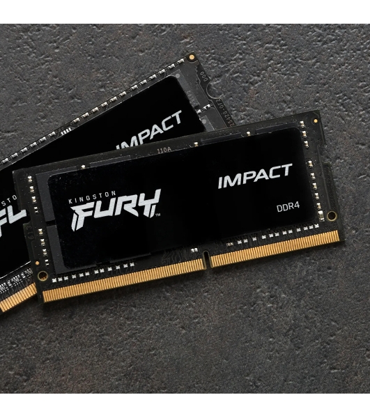 Оперативная память Kingston Fury Impact, DDR5, 16Gb (1x16Gb), 6400MHz, CL38, ECC, SO-DIMM, с радиатором, черный